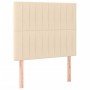 Cama box spring colchón y luces LED tela crema 100x200 cm de , Camas y somieres - Ref: Foro24-3135578, Precio: 352,41 €, Desc...
