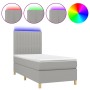 Cama box spring colchón y luces LED tela gris claro 100x200 cm de , Camas y somieres - Ref: Foro24-3135573, Precio: 334,64 €,...