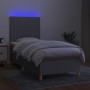 Cama box spring colchón y luces LED tela gris claro 100x200 cm de , Camas y somieres - Ref: Foro24-3135573, Precio: 334,64 €,...