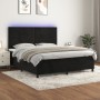 Cama box spring colchón y LED terciopelo negro 160x200 cm de , Camas y somieres - Ref: Foro24-3136193, Precio: 557,42 €, Desc...