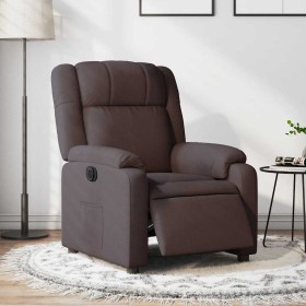 Sillón reclinable eléctrico tela marrón oscuro en Sillones | Comprar online en Foru.es