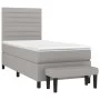 Box spring bed with light gray fabric mattress 80x200 cm by , Beds and slatted bases - Ref: Foro24-3136629, Price: 336,30 €, ...