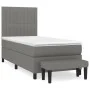 Box spring bed with dark gray fabric mattress 80x200 cm by , Beds and slatted bases - Ref: Foro24-3136710, Price: 380,23 €, D...