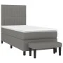 Box spring bed with dark gray fabric mattress 80x200 cm by , Beds and slatted bases - Ref: Foro24-3136710, Price: 380,23 €, D...