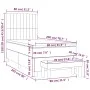 Box spring bed with dark gray fabric mattress 80x200 cm by , Beds and slatted bases - Ref: Foro24-3136710, Price: 380,23 €, D...