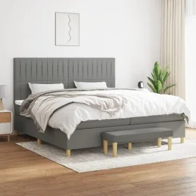 Box spring bed with dark gray fabric mattress 200x200 cm by , Beds and slatted bases - Ref: Foro24-3137342, Price: 714,25 €, ...