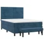 Box spring bed with dark blue velvet mattress 140x190 cm by , Beds and slatted bases - Ref: Foro24-3137903, Price: 505,90 €, ...
