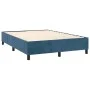 Box spring bed with dark blue velvet mattress 140x190 cm by , Beds and slatted bases - Ref: Foro24-3137903, Price: 505,90 €, ...