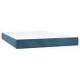 Box spring bed with dark blue velvet mattress 140x190 cm by , Beds and slatted bases - Ref: Foro24-3137903, Price: 505,90 €, ...