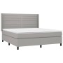 Cama box spring colchón y luces LED tela gris claro 160x200 cm de , Camas y somieres - Ref: Foro24-3138405, Precio: 590,08 €,...