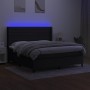Cama box spring colchón y luces LED tela negro 160x200 cm de , Camas y somieres - Ref: Foro24-3138407, Precio: 613,91 €, Desc...
