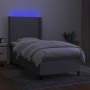 Cama box spring colchón y luces LED tela gris claro 100x200 cm de , Camas y somieres - Ref: Foro24-3138453, Precio: 352,78 €,...