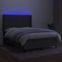 Cama box spring colchón y luces LED tela gris oscuro 140x190 cm de , Camas y somieres - Ref: Foro24-3138470, Precio: 556,00 €...