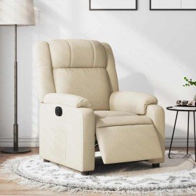 Sillón reclinable eléctrico de tela crema en Sillones | Comprar online en Foru.es