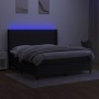 Cama box spring colchón y luces LED tela negro 160x200 cm de , Camas y somieres - Ref: Foro24-3138487, Precio: 601,52 €, Desc...