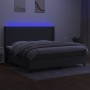 Cama box spring colchón y luces LED tela gris claro 200x200 cm de , Camas y somieres - Ref: Foro24-3138502, Precio: 648,95 €,...