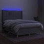 Cama box spring colchón y luces LED tela gris claro 140x190 cm de , Camas y somieres - Ref: Foro24-3139029, Precio: 529,44 €,...