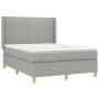 Cama box spring colchón y luces LED tela gris claro 140x190 cm de , Camas y somieres - Ref: Foro24-3139029, Precio: 529,44 €,...