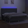 Cama box spring colchón y luces LED tela gris claro 200x200 cm de , Camas y somieres - Ref: Foro24-3139062, Precio: 631,28 €,...