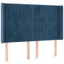 Cama box spring colchón y LED terciopelo azul oscuro 140x200 cm de , Camas y somieres - Ref: Foro24-3139689, Precio: 520,09 €...