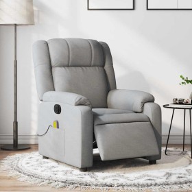 Sillón reclinable de masaje eléctrico tela gris claro en Sillones | Comprar online en Foru.es