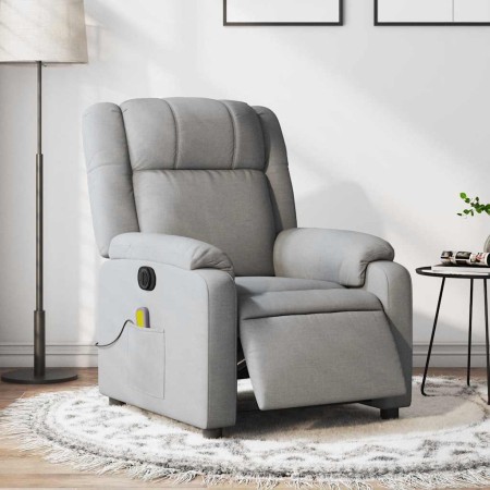 Sillón reclinable de masaje eléctrico tela gris claro en Sillones | Comprar online en Foru.es
