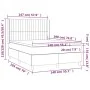 Box spring bed with mattress and LED dark gray velvet 140x190 cm by , Beds and slatted bases - Ref: Foro24-3139680, Price: 51...