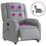 Sillón reclinable de masaje eléctrico tela gris claro en Sillones | Comprar online en Foru.es