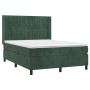 Cama box spring colchón y LED terciopelo verde oscuro 140x190cm de , Camas y somieres - Ref: Foro24-3139682, Precio: 544,61 €...