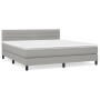 Cama box spring con colchón tela gris claro 160x200 cm de , Camas y somieres - Ref: Foro24-3140145, Precio: 504,86 €, Descuen...