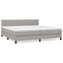 Cama box spring con colchón tela gris claro 200x200 cm de , Camas y somieres - Ref: Foro24-3140241, Precio: 578,78 €, Descuen...