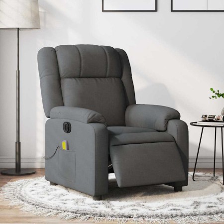 Sillón reclinable de masaje eléctrico tela gris oscuro en Sillones | Comprar online en Foru.es