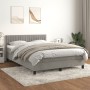 Cama box spring con colchón terciopelo gris claro 140x190 cm de , Camas y somieres - Ref: Foro24-3141419, Precio: 452,85 €, D...