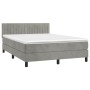 Cama box spring con colchón terciopelo gris claro 140x190 cm de , Camas y somieres - Ref: Foro24-3141419, Precio: 452,85 €, D...