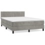 Cama box spring con colchón terciopelo gris claro 140x200 cm de , Camas y somieres - Ref: Foro24-3141425, Precio: 455,19 €, D...