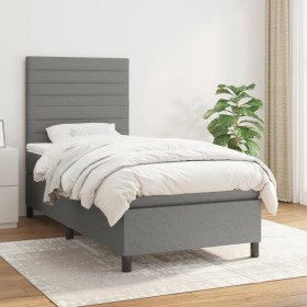Cama box spring con colchón tela gris oscuro 80x200 cm de , Camas y somieres - Ref: Foro24-3141810, Precio: 328,33 €, Descuen...