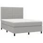 Box spring bed with light gray fabric mattress 140x190 cm by , Beds and slatted bases - Ref: Foro24-3141929, Price: 513,97 €,...