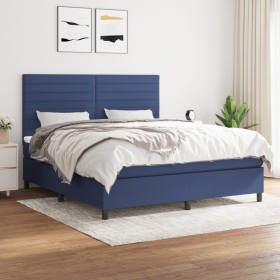 Cama box spring con colchón tela azul 160x200 cm de , Camas y somieres - Ref: Foro24-3141871, Precio: 533,99 €, Descuento: %