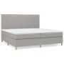 Cama box spring con colchón tela gris claro 200x200 cm de , Camas y somieres - Ref: Foro24-3142521, Precio: 619,57 €, Descuen...