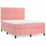 Cama box spring con colchón terciopelo rosa 140x200 cm de , Camas y somieres - Ref: Foro24-3143150, Precio: 498,12 €, Descuen...