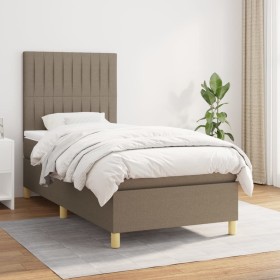 Cama box spring con colchón tela gris taupe 80x200 cm de , Camas y somieres - Ref: Foro24-3142453, Precio: 337,76 €, Descuent...