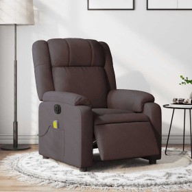 Sillón reclinable de masaje eléctrico tela marrón oscuro en Sillones | Comprar online en Foru.es