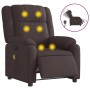 Sillón reclinable de masaje eléctrico tela marrón oscuro en Sillones | Comprar online en Foru.es