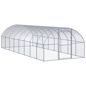 Gallinero de exterior de acero galvanizado 3x8x2 m de , Jaulas y habitáculos para animales pequeños - Ref: Foro24-3095466, Pr...