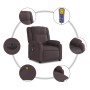 Sillón reclinable de masaje eléctrico tela marrón oscuro en Sillones | Comprar online en Foru.es
