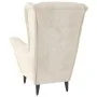 Sillón orejero y taburete de terciopelo crema de , Sillones - Ref: Foro24-3115940, Precio: 286,32 €, Descuento: %