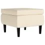 Sillón orejero y taburete de terciopelo crema de , Sillones - Ref: Foro24-3115940, Precio: 286,32 €, Descuento: %