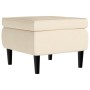 Sillón orejero y taburete de terciopelo crema de , Sillones - Ref: Foro24-3115940, Precio: 291,30 €, Descuento: %