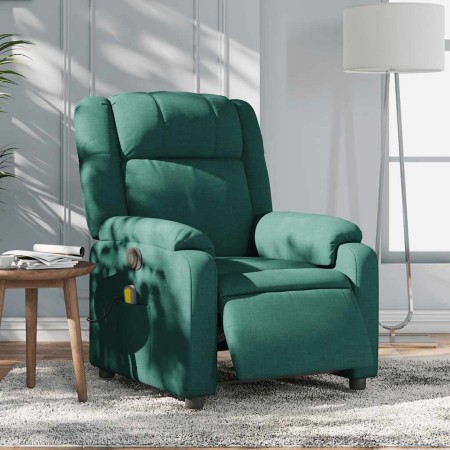 Sillón reclinable de masaje eléctrico tela verde oscuro en Sillones | Comprar online en Foru.es