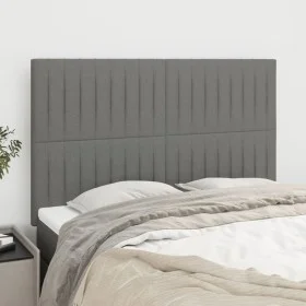 Cabeceros 4 unidades tela gris oscuro 72x5x78/88 cm de , Cabeceros y pies de cama - Ref: Foro24-3116569, Precio: 114,96 €, De...